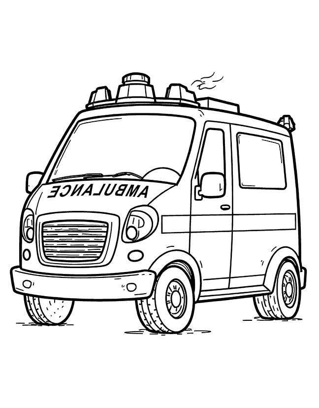 Firefighter ambulance coloring page Firefighter ambulance coloring page